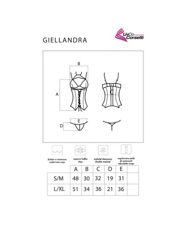 LIVCO CORSETTI FASHION - COLLECTION GIELLANDRA FOR THE SENSES CORSET + CULOTTE NOIR L/XL
