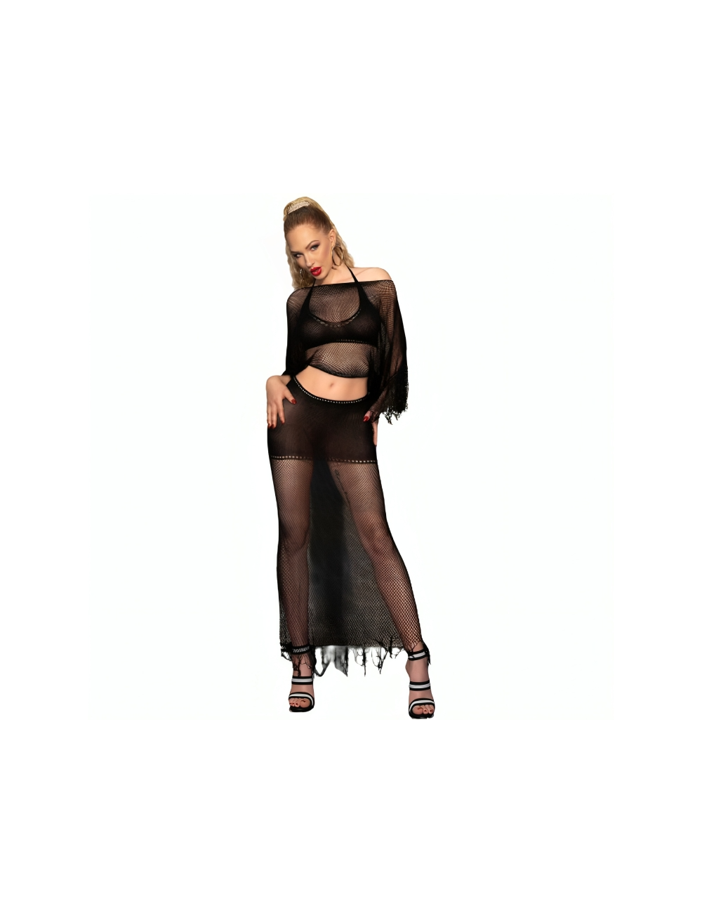 CHILIROSE - CR 4666 TOP & JUPE NOIR S/M CHILIROSE - CR 4666 TOP & JUPE NOIR S/M