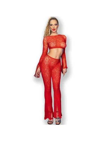 CHILIROSE - CR 4648 TOP & PANTALON ROUGE S/L