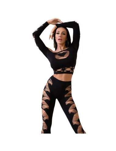 CHILIROSE - CR 4436 TOP & LEGGINS NOIR S/L