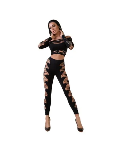 CHILIROSE - CR 4436 TOP & LEGGINS NOIR S/L