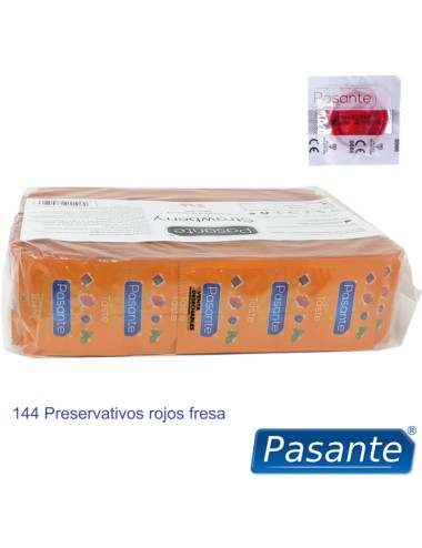 PASANTE - PRÉSERVATIFS SAVEUR FRAISE SAC 144 UNITÉS