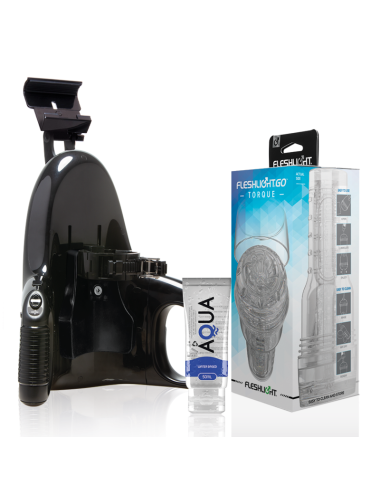 FLESHLIGHT - GO MASTURBADOR TORQUE ICE + LANCEMENT UNIVERSEL + LUBRIFIANT DE QUALITÉ AQUA 50 ML