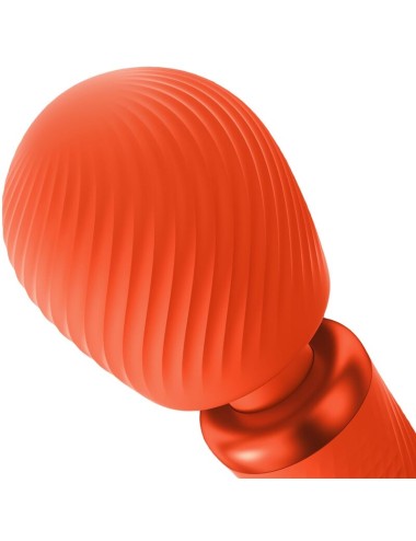 FUN FACTORY - VIM SILICONE RECHARGEABLE VIBRANT LESTÉ RUMBLE WAND SUNRISE ORANGE