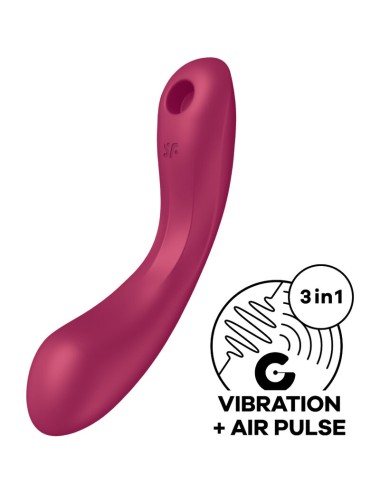 SATISFYER - CURVE TRINITY 1 AIR PULSE VIBRATION ROUGE