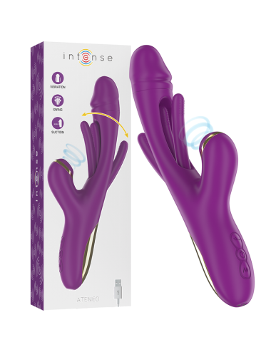 INTENSE - ATENEO VIBRATEUR MULTIFONCTION RECHARGEABLE 7 VIBRATIONS AVEC LANGUE OSCILLANTE ET SUCER VIOLET