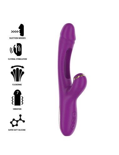 INTENSE - ATENEO VIBRATEUR MULTIFONCTION RECHARGEABLE 7 VIBRATIONS AVEC LANGUE OSCILLANTE ET SUCER VIOLET