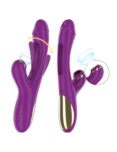 INTENSE - ATENEO VIBRATEUR MULTIFONCTION RECHARGEABLE 7 VIBRATIONS AVEC LANGUE OSCILLANTE ET SUCER VIOLET