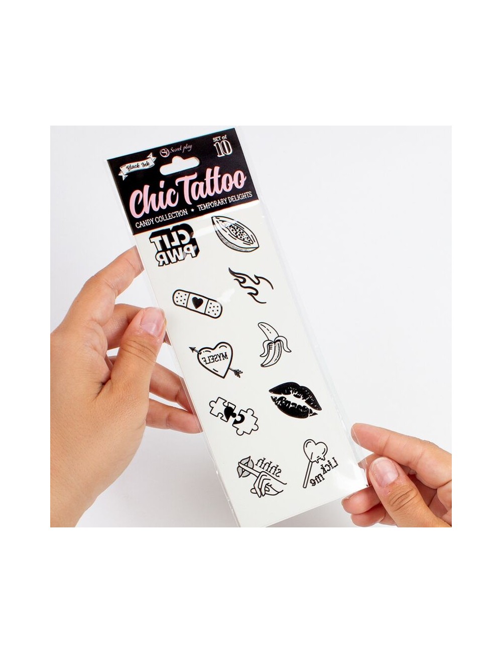 SECRET PLAY - ENSEMBLE DE 10 TATOUAGES TEMPORAIRES CANDY COLLECTION SECRET PLAY - ENSEMBLE DE 10 TATOUAGES TEMPORAIRES CANDY COLLECTION