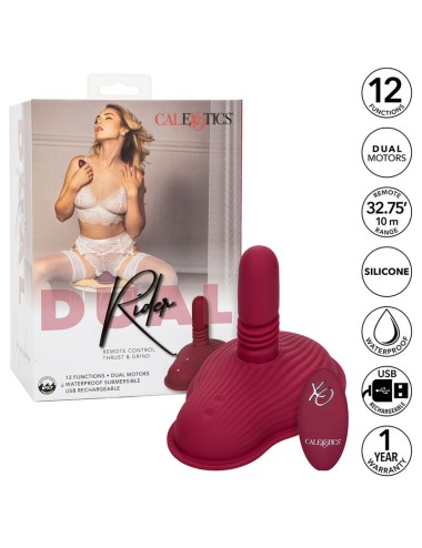 CALIFORNIA EXOTICS - RIDER MASSAGER DOUBLE MOTEUR TÉLÉCOMMANDE ROUGE