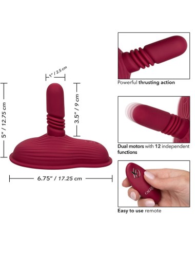 CALIFORNIA EXOTICS - RIDER MASSAGER DOUBLE MOTEUR TÉLÉCOMMANDE ROUGE