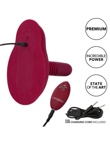 CALIFORNIA EXOTICS - RIDER MASSAGER DOUBLE MOTEUR TÉLÉCOMMANDE ROUGE