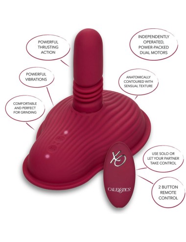 CALIFORNIA EXOTICS - RIDER MASSAGER DOUBLE MOTEUR TÉLÉCOMMANDE ROUGE