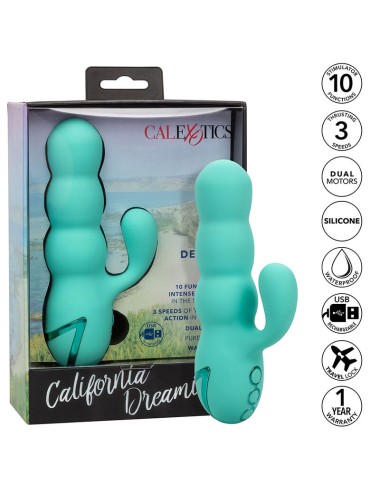 CALIFORNIA EXOTICS - VIBRATEUR DEL MAR DIVA RABBIR AQUA GREEN PAR CALIFORNIA DREAMING