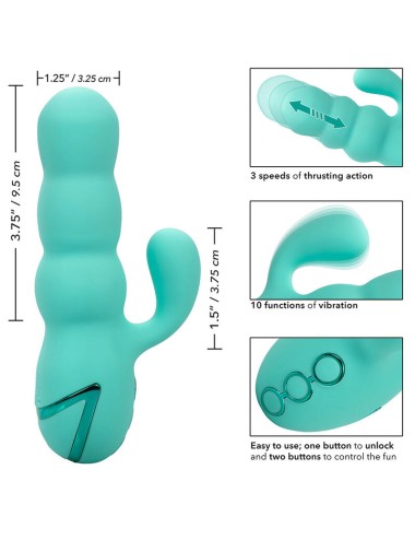 CALIFORNIA EXOTICS - VIBRATEUR DEL MAR DIVA RABBIR AQUA GREEN PAR CALIFORNIA DREAMING