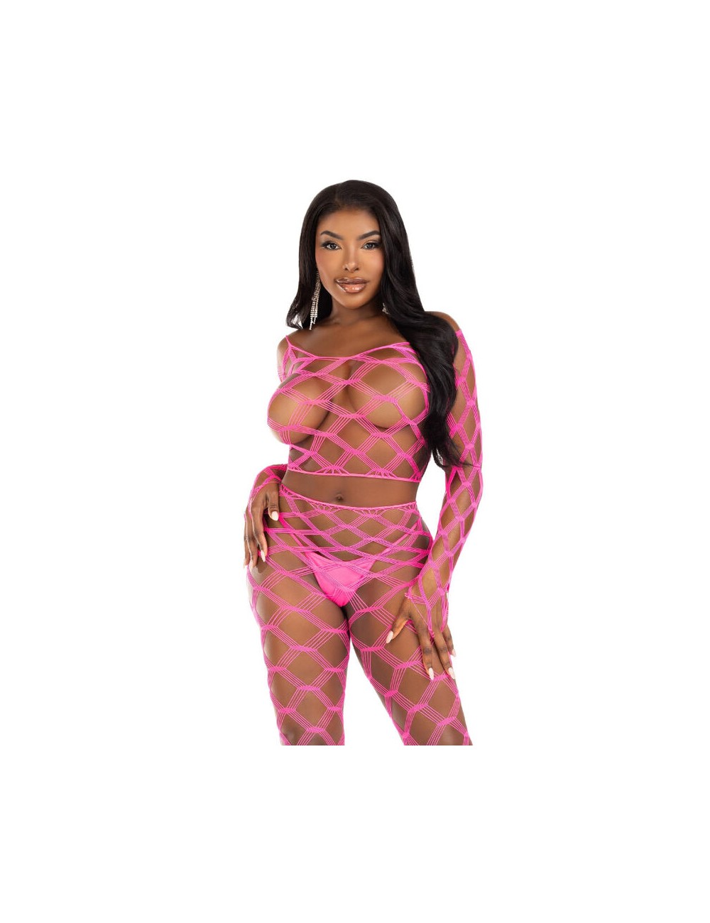 LEG AVENUE - TOP & LEGGINS HARDCORE FUCHSIA LEG AVENUE - TOP & LEGGINS HARDCORE FUCHSIA
