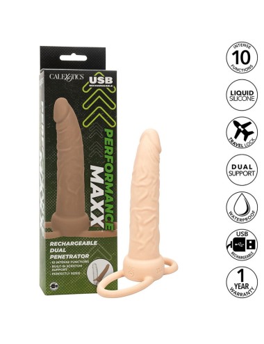 CALIFORNIA EXOTICS - PERFORMANCE MAXX RECHARGEABLE DOUBLE PÉNÉTRATEUR PEAU CLAIRE