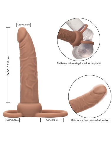 CALIFORNIA EXOTICS - PERFORMANCE MAXX RECHARGEABLE DOUBLE PÉNÉTRATEUR PEAU BRUN