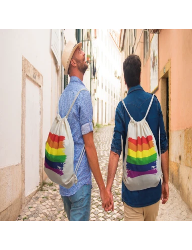 PRIDE - SAC À DOS EN COTON AVEC DRAPEAU LGBT