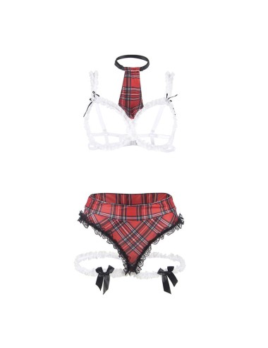 SUBBLIME - COSTUME D'ÉCOLIÈRE SEXY AVEC SOUTIEN-GORGE L/XL