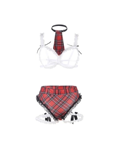 SUBBLIME - COSTUME D'ÉCOLIÈRE SEXY AVEC SOUTIEN-GORGE L/XL