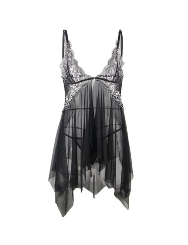 SUBBLIME - BABYDOLL TISSU TULLE POITRINE DENTELLE S/M