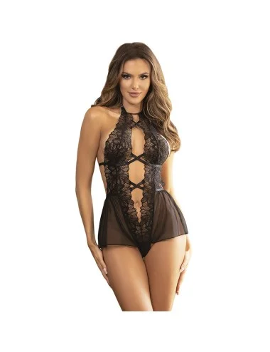 SUBBLIME - TEDDY HALTER NECK DOS NU DENTELLE NOIR S/M