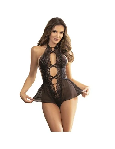 SUBBLIME - TEDDY HALTER NECK DOS NU DENTELLE NOIR S/M