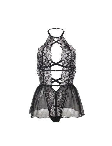 SUBBLIME - TEDDY HALTER NECK DOS NU DENTELLE NOIR S/M