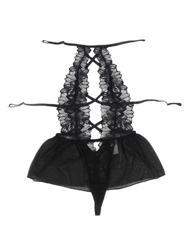 SUBBLIME - TEDDY HALTER NECK DOS NU DENTELLE NOIR S/M