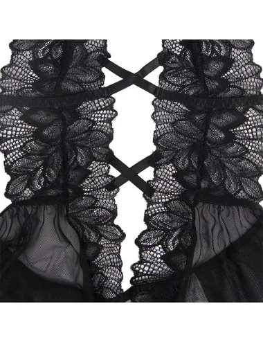 SUBBLIME - TEDDY HALTER NECK DOS NU DENTELLE NOIR S/M