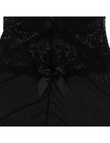 SUBBLIME - TISSU TULLE BABYDOLL AVEC DENTELLE ET DÉTAIL FLEUR NOIR S/M