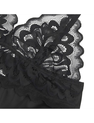 SUBBLIME - BABYDOLL AVEC POITRINE IMPRIMÉ FLEURI NOIR S/M