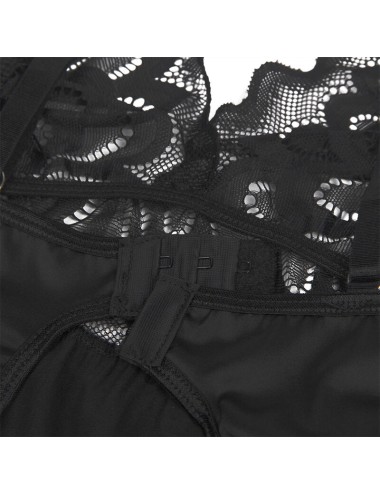 SUBBLIME - BABYDOLL AVEC POITRINE IMPRIMÉ FLEURI NOIR L/XL