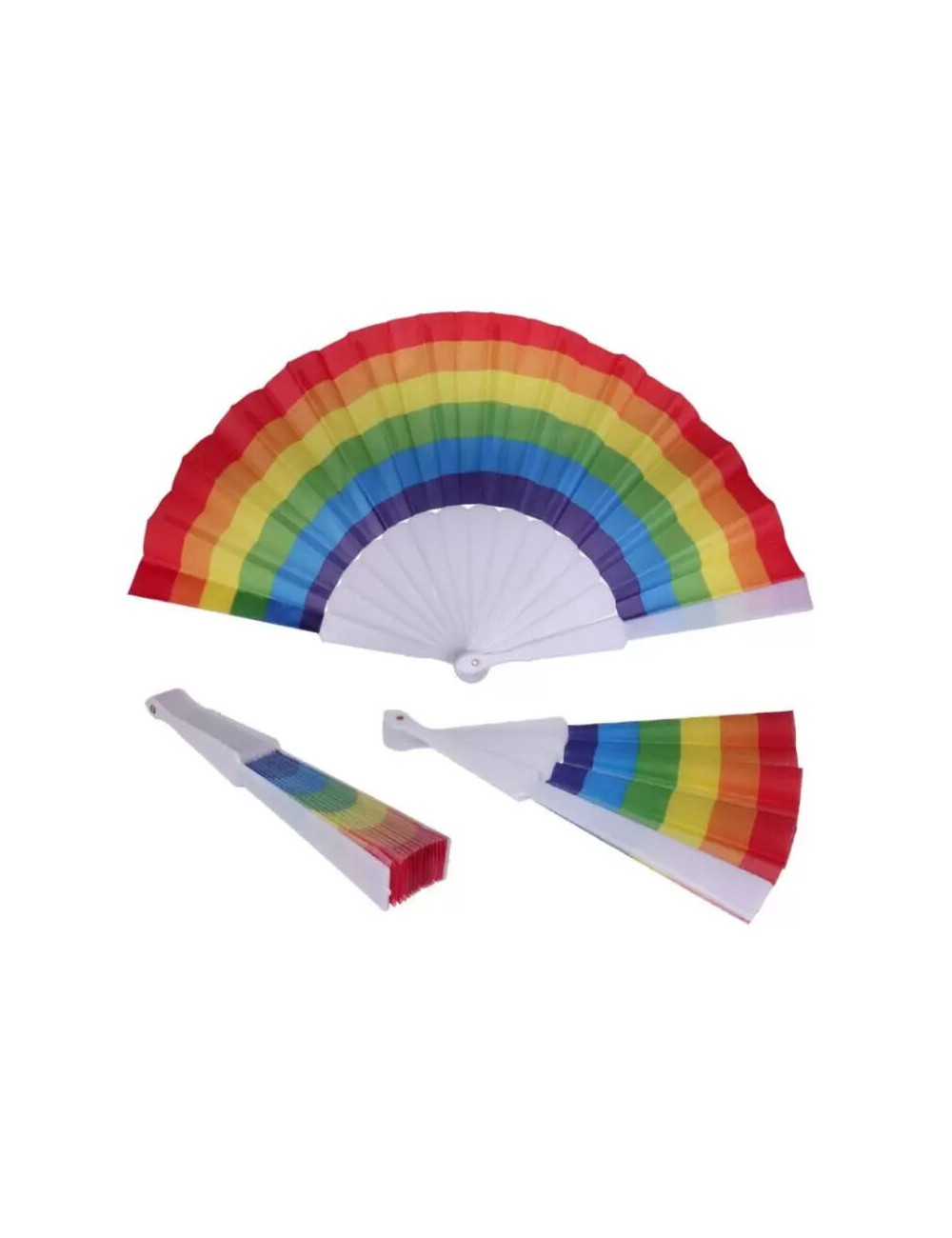 PRIDE - ÉVENTAIL EN TISSU DRAPEAU LGBT PRIDE - ÉVENTAIL EN TISSU DRAPEAU LGBT