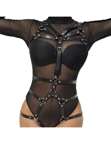 SUBBLIME - HARNAIS CORPS SANGLES AJUSTABLES CUIR NOIR TAILLE UNIQUE