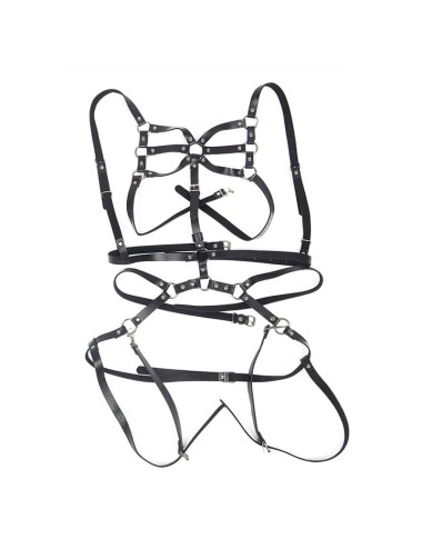 SUBBLIME - HARNAIS CORPS SANGLES AJUSTABLES CUIR NOIR TAILLE UNIQUE