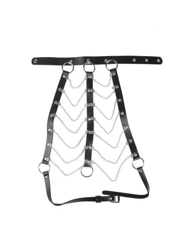 SUBBLIME - HARNAIS POITRINE CHAÎNE S EN CUIR NOIR TAILLE UNIQUE