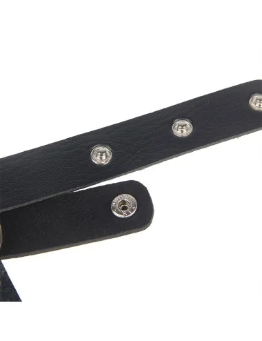 SUBBLIME - HARNAIS POITRINE CHAÎNE S EN CUIR NOIR TAILLE UNIQUE
