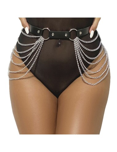 SUBBLIME - CHAÎNE CUIR CEINTURE NOIRE TAILLE UNIQUE