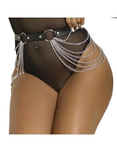 SUBBLIME - CHAÎNE CUIR CEINTURE NOIRE TAILLE UNIQUE