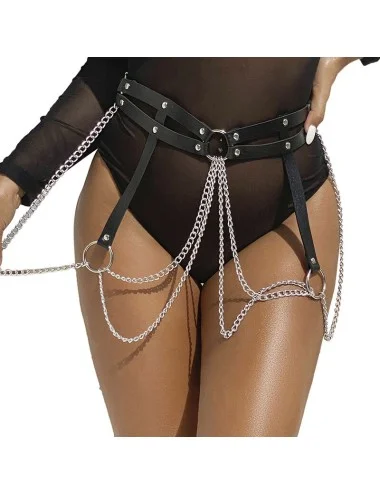 SUBBLIME - CHAINE BAGUE CUIR CEINTURE NOIR TAILLE UNIQUE