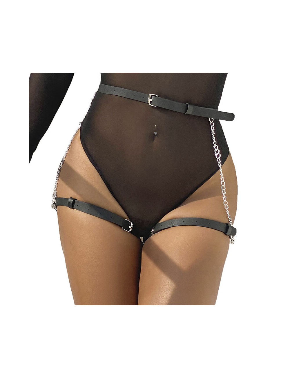 SUBBLIME - HARNAIS CEINTURE CUIR NOIR TAILLE UNIQUE