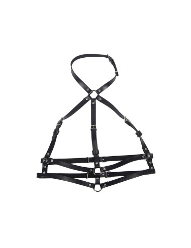 SUBBLIME - HARNAIS POITRINE ANNEAU CUIR NOIR TAILLE UNIQUE