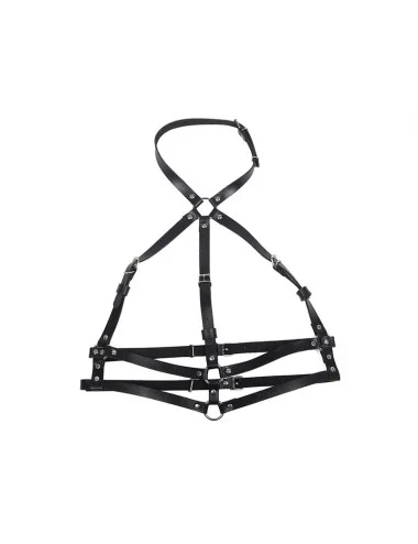 SUBBLIME - HARNAIS POITRINE ANNEAU CUIR NOIR TAILLE UNIQUE