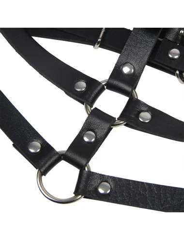 SUBBLIME - HARNAIS POITRINE ANNEAU CUIR NOIR TAILLE UNIQUE