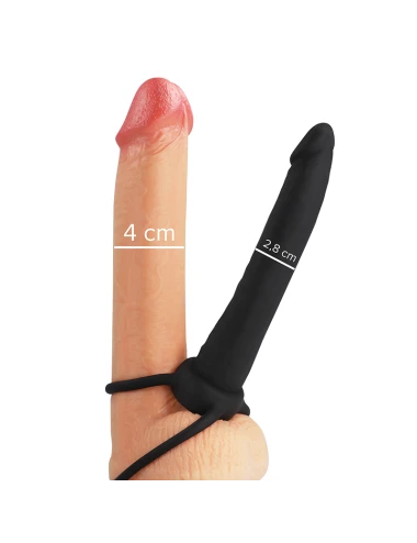 MYTHOLOGY - GODE ANAL COBI ONYX AVEC ANNEAU DE BITE ET TESTICULE 13 CM EN SILICONE