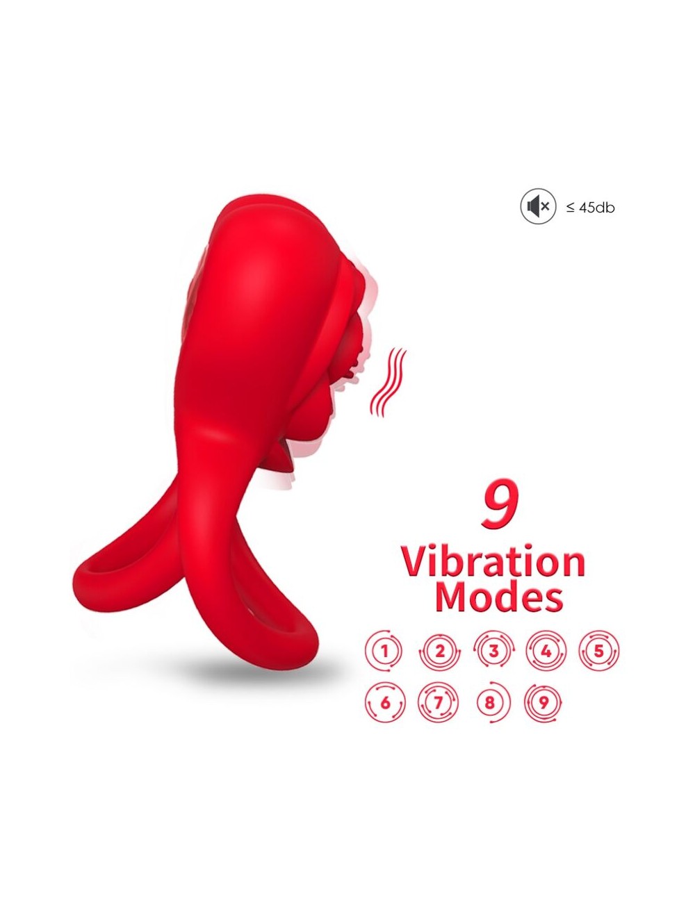 ARMONY - ANNEAU VIBRATEUR COEUR ROUGE