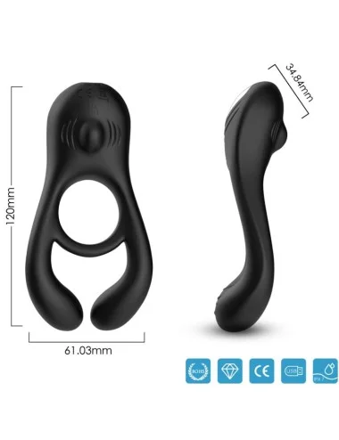 ARMONY - JOUET À ANNEAU VIBRATEUR DOUBLE VEYRON POUR COUPLES NOIR