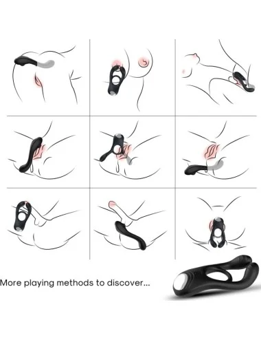 ARMONY - JOUET À ANNEAU VIBRATEUR DOUBLE VEYRON POUR COUPLES NOIR